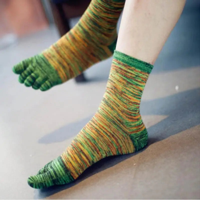 Free Size Men Women Retro Color Five Finger Toe Socks Newest Soft Cotton Blend Casual Socks Wholesale - Image 2