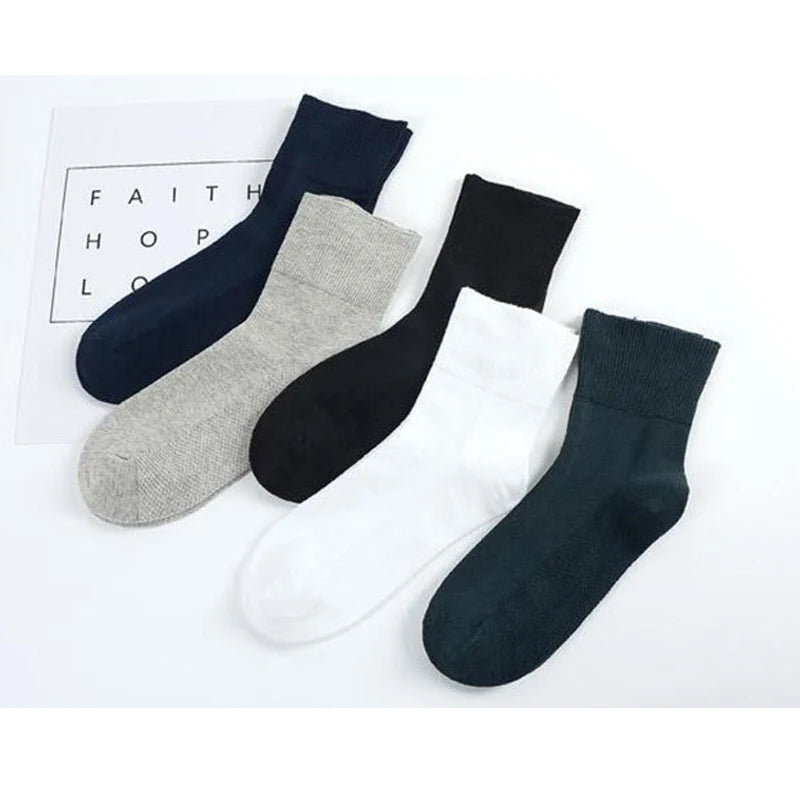 4 Pairs / Lot Diabetic Socks Prevent Varicose Veins Socks for Diabetes Hypertensive Patients Bamboo Cotton Material - Image 2