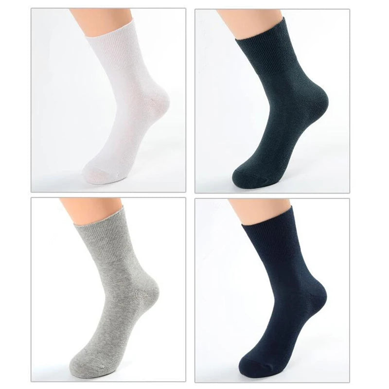 4 Pairs / Lot Diabetic Socks Prevent Varicose Veins Socks for Diabetes Hypertensive Patients Bamboo Cotton Material - Image 4