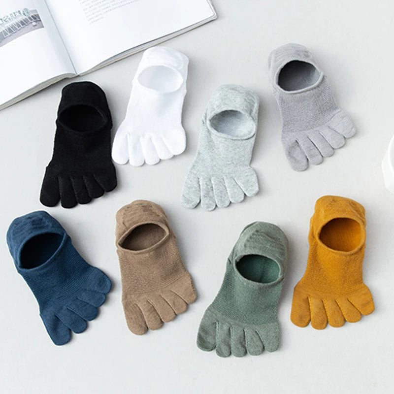 Man Women Slipper Toe Socks Mesh Hollow No Show Socks Sweat-absorbing Boat Sock Ankle Short Socks Breathable Five Finger Socks - Image 2
