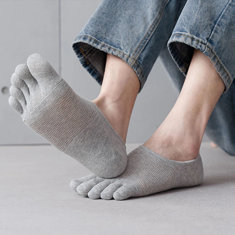 Man Women Slipper Toe Socks Mesh Hollow No Show Socks Sweat-absorbing Boat Sock Ankle Short Socks Breathable Five Finger Socks - Image 4