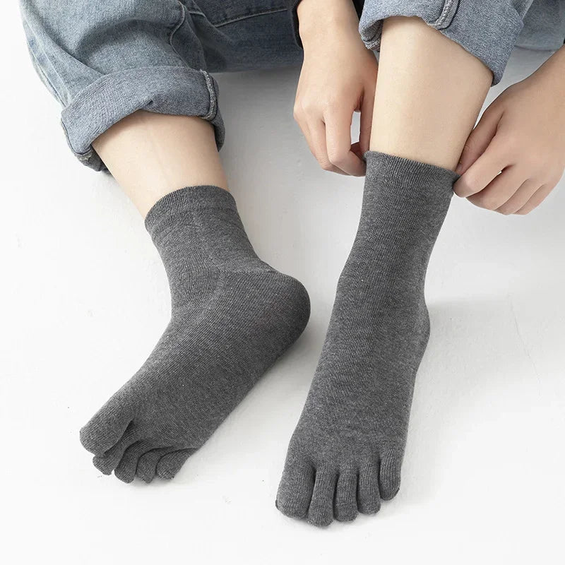 1/2Pairs Unisex Toe Socks Men and Women Five Finger Socks Breathable Cotton Stockings Sports Running Solid Black White Grey Sox - Image 5