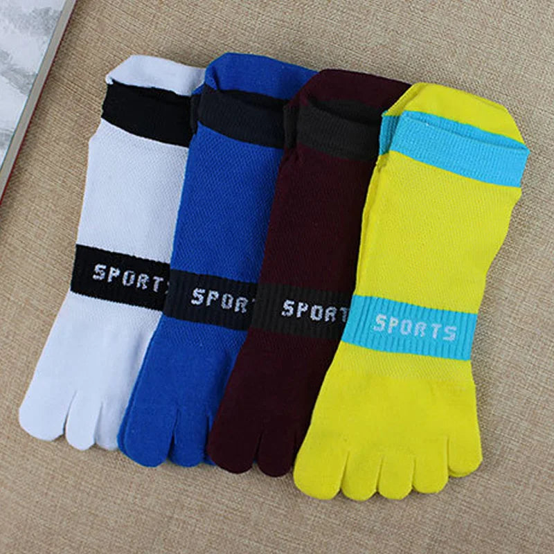 5 Pairs Thin Toe Invisible Socks Cotton Summer Mesh Breathable Deodorant Striped Young Casual Fashion Sport 5 Finger Ankle Socks - Image 5