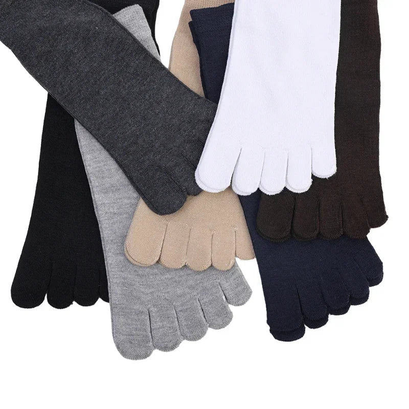 1/2Pairs Unisex Toe Socks Men and Women Five Finger Socks Breathable Cotton Stockings Sports Running Solid Black White Grey Sox - Image 3