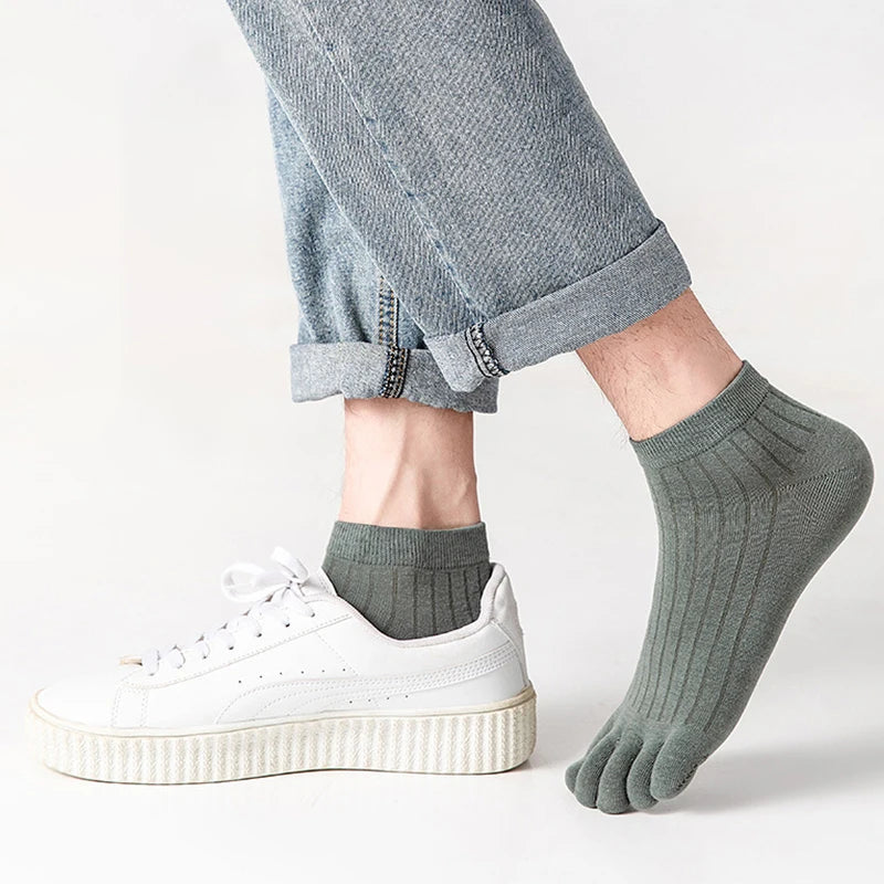 1pair Men Sock Breathable Cotton Casual Thin High Quality Toe Socks Elastic Fashion Five Fingers Socks for Male Sports Running - Image 5