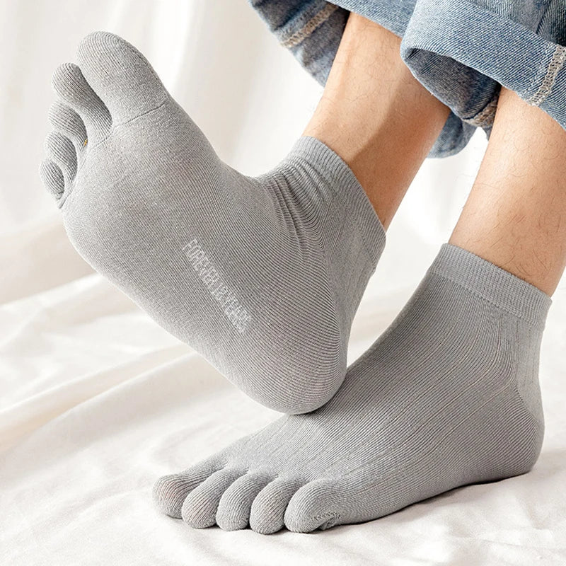 1pair Men Sock Breathable Cotton Casual Thin High Quality Toe Socks Elastic Fashion Five Fingers Socks for Male Sports Running - Image 2