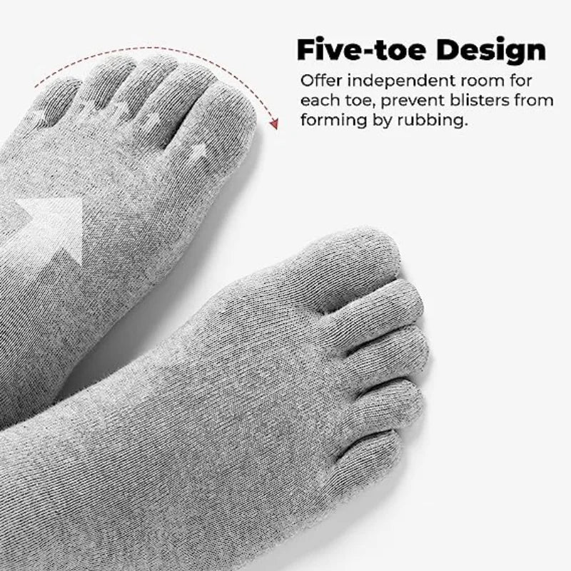 1/5Pairs Unisex Toe Socks Breathable Cotton Five Fingers Socks Sports Running Sweat Absorbent Antibacterial Ankle Crew Socks - Image 6