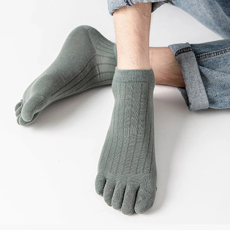 1pair Men Sock Breathable Cotton Casual Thin High Quality Toe Socks Elastic Fashion Five Fingers Socks for Male Sports Running - Image 3