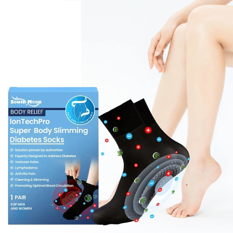2024 New Body Slimming Diabetic Socks Magnetic Self-Heating Socks,Foot Massage Thermotherapeutic Socks Cotton Ankle Socks