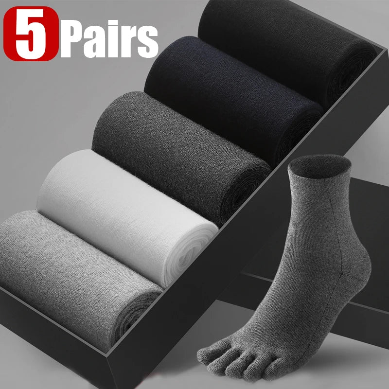 10Pcs Men’s Cotton Five-finger Socks Comfortable Sports Running Funny Tabi Toe Socks Breathable Casual Ankle Socks Male
