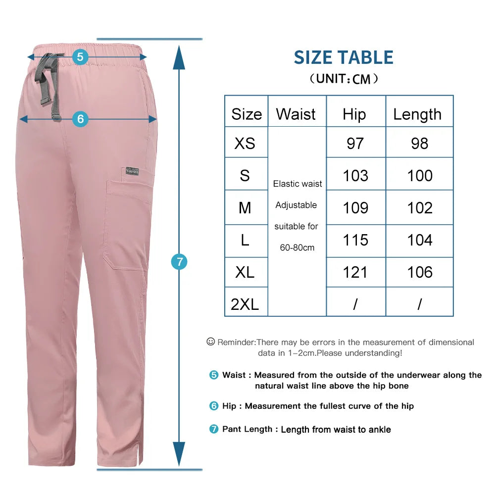 Solid Color Scrubs Pants Lab Surgical Pants Unisex Doctor and Nurse Uniform Work Pants Nurse Accessories Medical Doctor Pants - Image 5