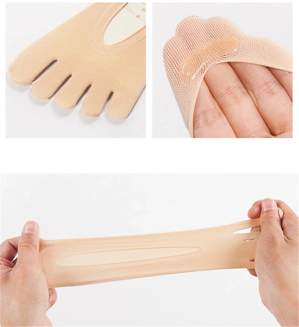 1/3/5 Pairs/Lot Women Summer Five-Finger Socks Ultrathin Funny Toe Invisible Boat Sokken Silicone Breathable Short Low Ankle Sox - Image 3
