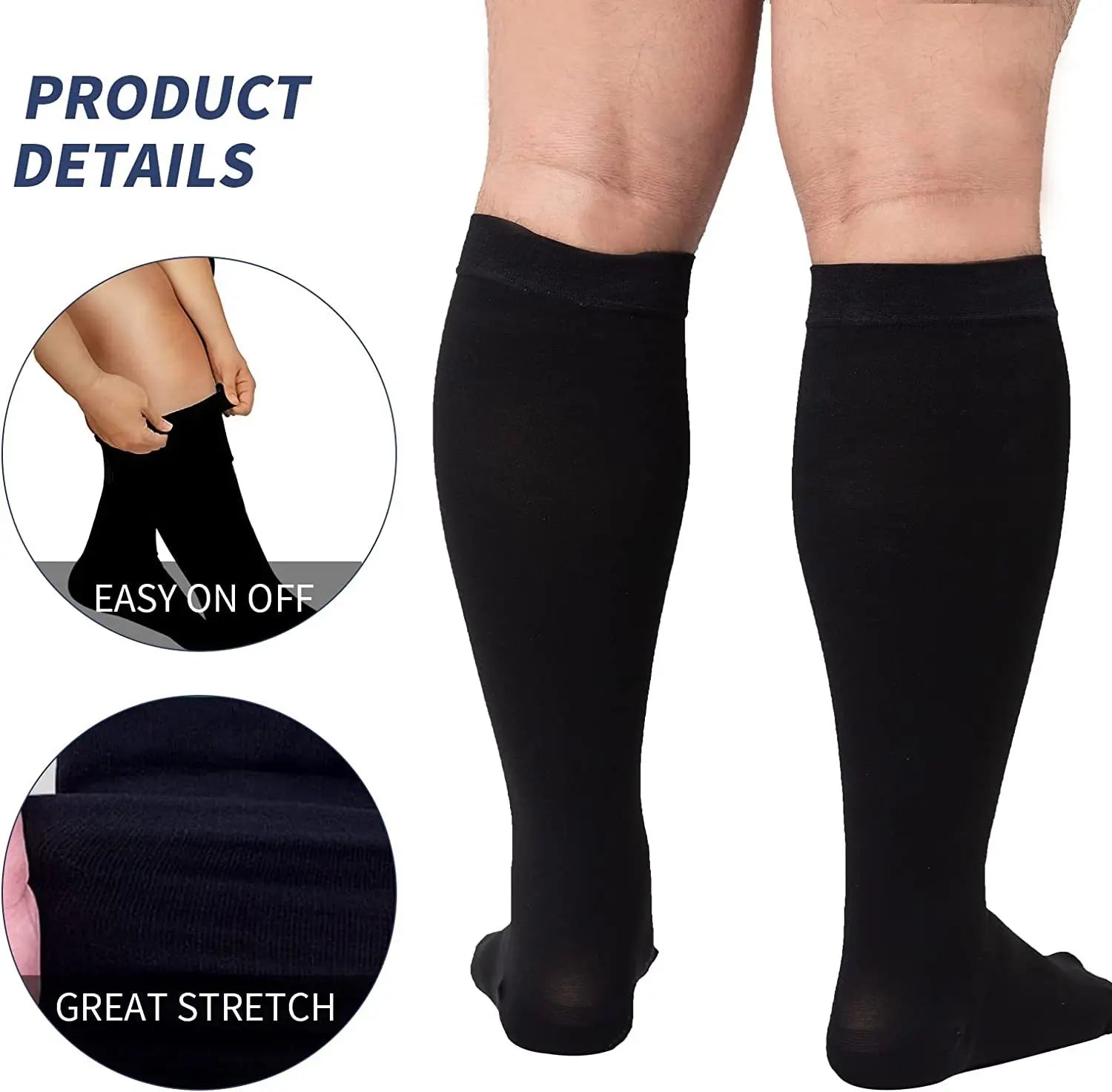 4XL Enlarged Compression Socks Solid Color Men’s Diabetes Varicose Vein Sports Socks Women’s Bicycle Running New Wholesale