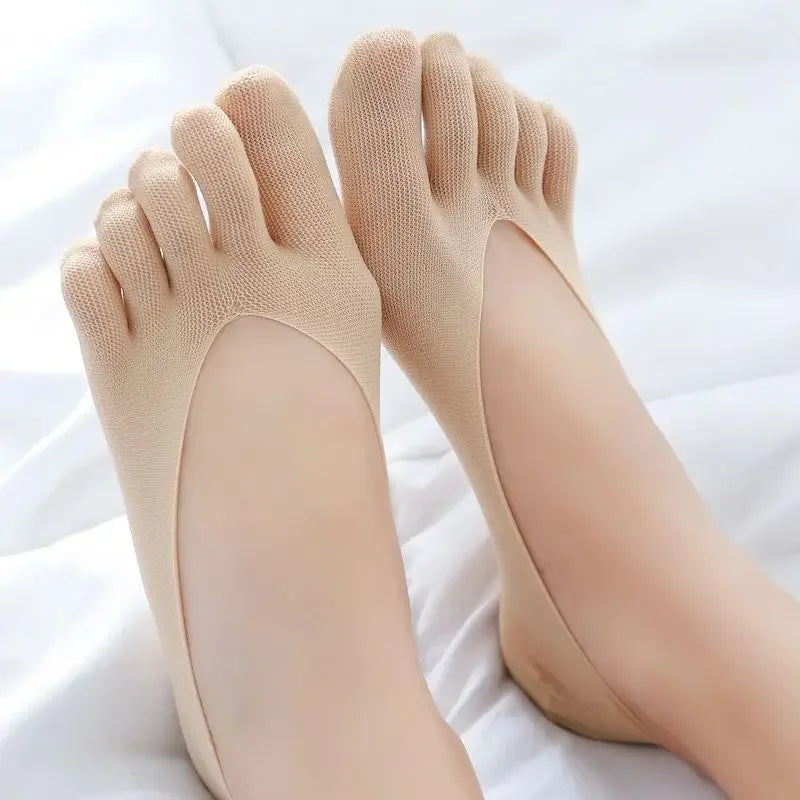 1/3/5 Pairs/Lot Women Summer Five-Finger Socks Ultrathin Funny Toe Invisible Boat Sokken Silicone Breathable Short Low Ankle Sox - Image 2
