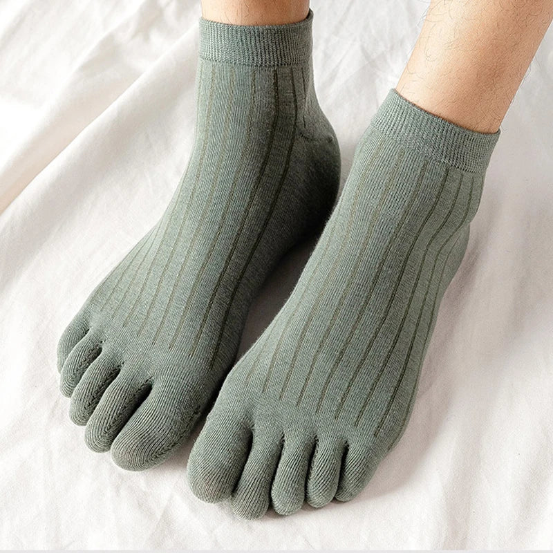 1pair Men Sock Breathable Cotton Casual Thin High Quality Toe Socks Elastic Fashion Five Fingers Socks for Male Sports Running - Image 4
