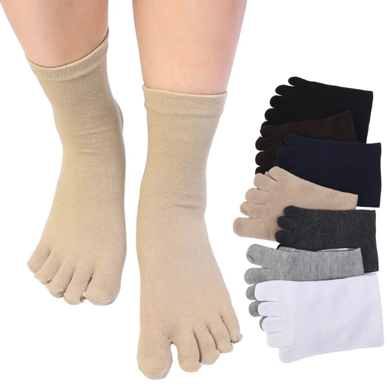 1/5Pairs Unisex Toe Socks Breathable Cotton Five Fingers Socks Sports Running Sweat Absorbent Antibacterial Ankle Crew Socks - Image 2