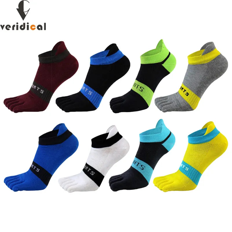5 Pairs Thin Toe Invisible Socks Cotton Summer Mesh Breathable Deodorant Striped Young Casual Fashion Sport 5 Finger Ankle Socks
