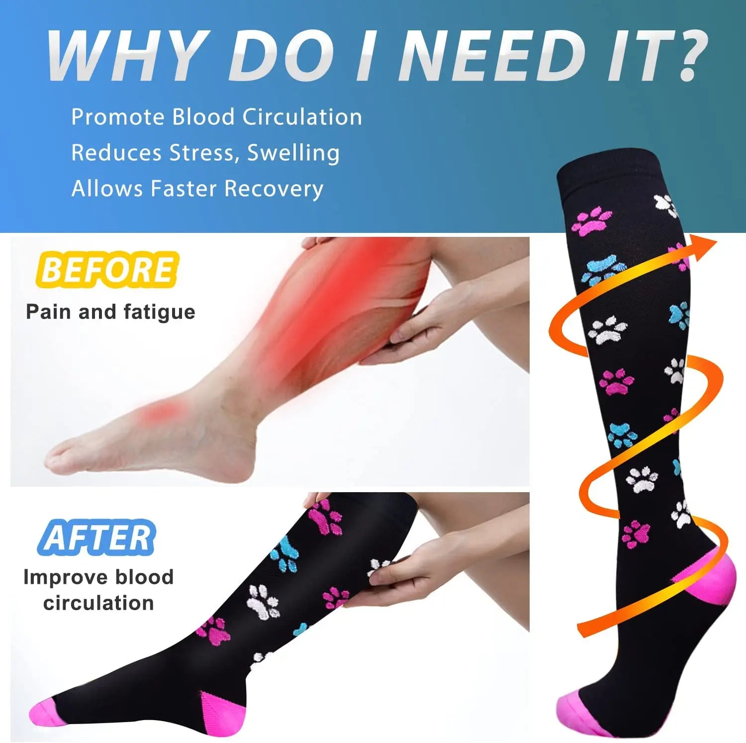 Running Compression Socks Summer 20-30 Mmgh Pregnant Edema Varicose Veins Varicose Veins Edema Diabetes Marathon Nurse Stocking - Image 3