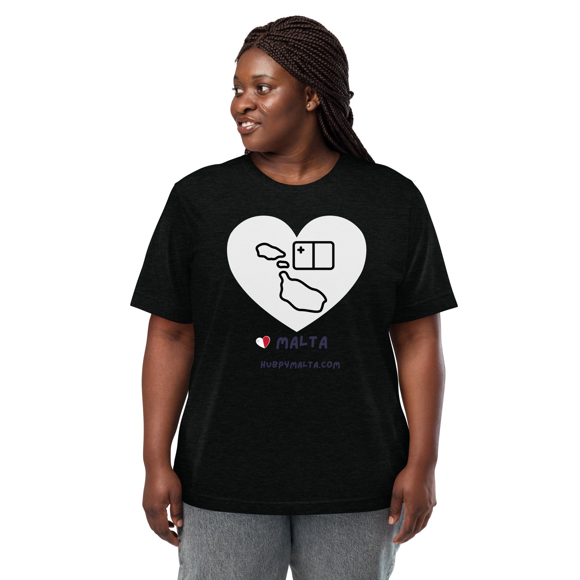 Unisex t-shirt - Malta Map Heart (Multi-Colour Multi-Size) - Image 5