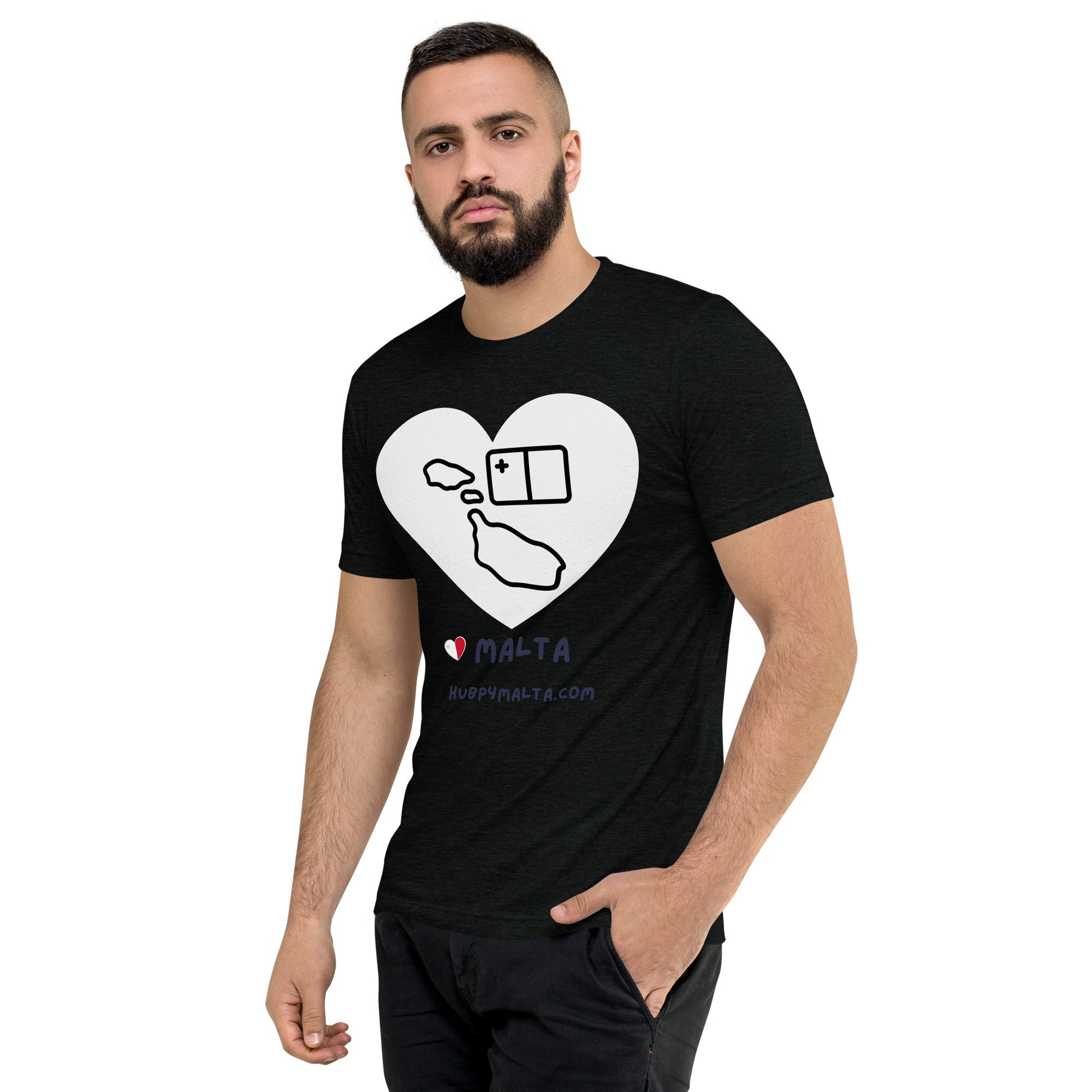 Unisex t-shirt – Malta Map Heart (Multi-Colour Multi-Size)